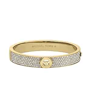 Amazon.com: Michael Kors Women's Gold Tone Pave Fulton Hinge